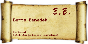Berta Benedek névjegykártya